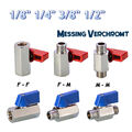 MINI Kugelhahn 1/8 1/4 3/8 1/2 Zoll  Messing Absperrhahn Wasserhahn Pneumatik