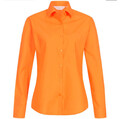 Damen Bluse Hemd Langarm orange Baumwolle RUSSELL Gr. S- 3XL Freizeit Buisness