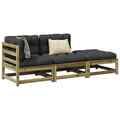 Gartenmöbel Sofa Garten Garnitur Lounge Sitzgruppe 3-tlg. Massivholz vidaXL