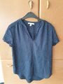 Esprit, Blusenshirt, Bluse, Shirt, Gr. 36, blau mit Muster