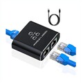 Ethernet Splitter 1 auf 2 1000 Mbit/s Gigabit Netzwerk Switch mit Stromkabel ...