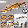 LED Decken Lampe Leuchte schwarz/Holz dimmbar Ess Wohn Schlaf Zimmer Beleuchtung
