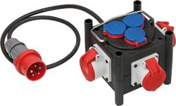 brennenstuhl Kompakter Stromverteiler BSV 3 LS E/16 2 IP44 1m H07RN-F 5G1,5 3...