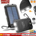 Solar Powerbank 30000mAh 2 USB Externer Zusatzakku Tragbare Ladegerät Handy DE