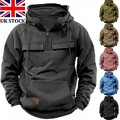 Herren Cargo Hoodies Tops Kampf Arbeit Militär Solide Baggy Reißverschluss Kapuzenpullover.