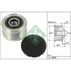 ORIGINAL® Schaeffler INA Generatorfreilauf passend für Opel CORSA E CORSA E