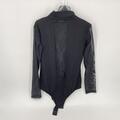 Damen-Rollkragenpullover mit langen Ärmeln, Body Tüll schwarz, L