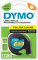 DYMO Original LetraTag Etikettenband | schwarz auf gelb | 12 mm x 4 m | selbstkl