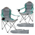 2x Campingstuhl Angelstuhl Klappstuhl Faltstuhl Angler Stuhl+Tasche 110kg Türkis