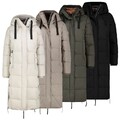 Sublevel Damen Steppmantel lang mit großer Kapuze