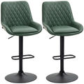 Retro Barhocker 2er Set, verstellbarer Küchenhocker, gepolsterte Barstühle