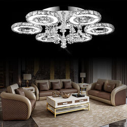 LED Kristall Deckenleuchte Deckenlampe Kronleuchter Hängeleuchte Wohnzimmer 88W