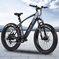 Elektrofahrrad E-Mountainbike 26'' E-bikes 48V 10.4Ah Shimano 7-Gang Fatbike MTB