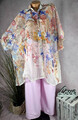 Italy TREND oversize Chiffon Blüten BLUSE sommer Urlaub 40 42 44