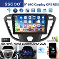 DAB+ Für Ford Transit Custom 12-23 64G Carplay Android 15 Autoradio GPS Navi AI