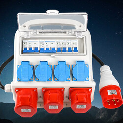 Stromverteiler Baustromverteiler Leistungsschalter 4x230V 32A 16A Wandverteiler