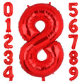 XL Rote Zahlen Folienballon 0 1 2 3 4 5 6 7 8 9 Rot Luftballon Ballon Geburtstag