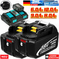 2x 18V 9AH Akku Für Original Makita BL1860B LXT BL1850B BL1830B 12,0Ah/Ladegerät