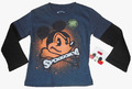 HALLOWEEN Jungen Langarm-Shirt Micky Maus LEUCHTET NACHTS dunkelblau 98/104 Neu