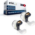 2x Endlos kompatible Etiketten Rollen für Brother P Touch QL 500 BS BW DK-22 Off
