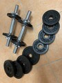 Kurzhantel 2er Set Gusseisen Hantelset mit Zusatz-Scheiben 4 x 2kg, 4 x 1 kg