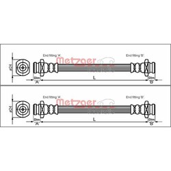 2X METZGER BREMSSCHLÄUCHE HINTEN BEIDSEITIG PASSEND FÜR