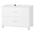Waschbeckenunterschrank 80 x 60 x 30cm Badezimmerschrank mit 2 Schubladen Weiß