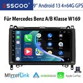Für Mercedes Benz A/B-Klasse W169 W639 4+64GB GPS NAVI KAM Android 13 Autoradio
