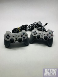 2x Original Sony PS2 Controller Weiß  PlayStation Analog Joystick SCPH-1200