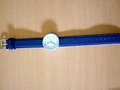 Zeitl. Braun Armbanduhr Damen m.blauem Lederarmband