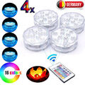 4Stück Poolbeleuchtung LED Unterwasser Licht RGB Wasserdichte Mit Fernbedienung