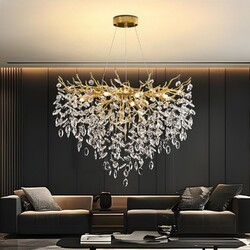 Luxus Kristall Deckenlampe LED Kronleuchter Wohnzimmer Leuchte Hängeleuchte