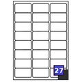 27 Etiketten pro A4 Blatt 63,5 x 29,6 mm weiß Adresse selbstklebend Tintenstrahl Laser