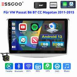 Autoradio Carplay Android 13 2+32G GPS FM Für VW Passat B6 B7 CC 2010-15 DAB KAM