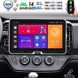 2+64GB Android 14 Carplay Autoradio GPS Navi Single 1DIN 360° Drehbar Bildschirm