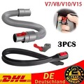 Zubehör 3Stk Set Ersatz für Dyson V15 V11 V10 V8 V7 mit Verlängerungs Schlauch