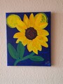 Acrylbild abstrakte Sonnenblume