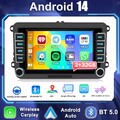 7" Android 14 CarPlay Autoradio GPS Navi Für VW GOLF 5 6 Touran Passat Polo EOS