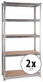 2x Set Werkstatt Regal Lager Regal Steckregal Schwerlastregal Keller Regal Holz