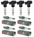 4x MAXGEAR Zündspule +4x NGK Zündkerze Laser Platinum für VW EOS 1F7 1F8