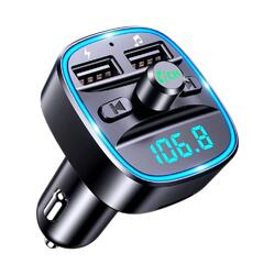 Bluetooth 5.0 Wireless Car FM Transmitter MP3 Player  Radio 2USB Charger Adapter