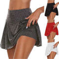 Damen Kurz Hosen Yogahose Shorts mit Rock Fitness Sport Laufen Jogginghose Skirt