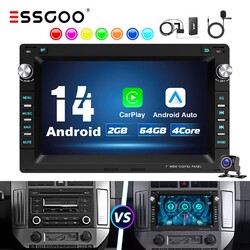 2+64G Android 14 Carplay DAB+ Autoradio GPS Cam Für VW Golf 4 Polo 9N Passat B5