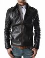 Neu Herren Echt Lammleder Leder Biker Mantel Slim Fit Klassisch Café Racer Jacke