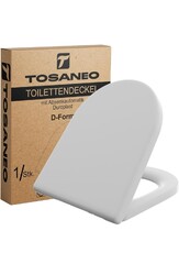 TOSANEO WC-Sitz mit Absenkautomatik D-Form Toilettendeckel Antibakterieller