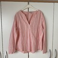 Esprit Damenbluse - Langarm- Rosetöne Gestreift- Gr. 44