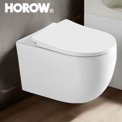 HOROW Komplett Set Vorwandelement 82 cm Wand Tiefspül WC WC-Sitz Absenkautomatik