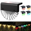 4Stk LED Solarleuchten Zaunleuchte Wandlampen Gartenleuchte Außen Treppen Lampe