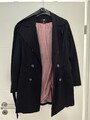 Damen Trenchcoat Schwarz Gr. 38 mit Umlegekragen und Gürtel