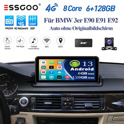6+128G Autoradio DAB 4G LET Android 13 Carplay Für BMW 3er E90 E91 E92 WIFI KAM